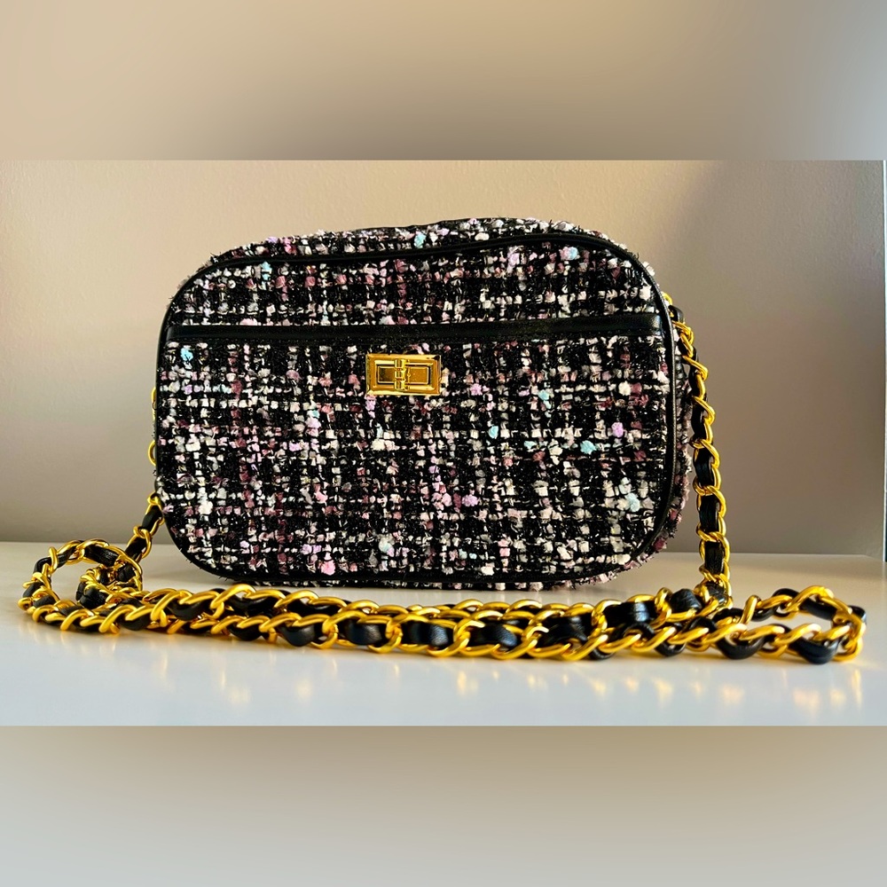 Joe Fresh mini bouclé crossbody bag